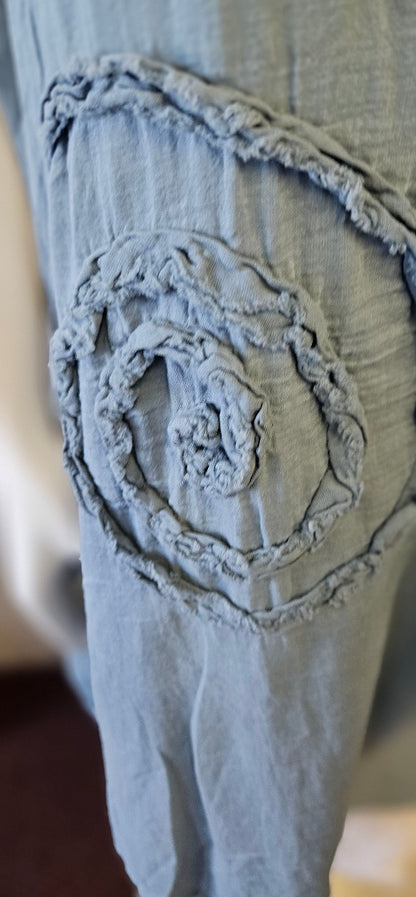 Handmade Linen Cotton Artisan Dress-Fiber Art Boutique